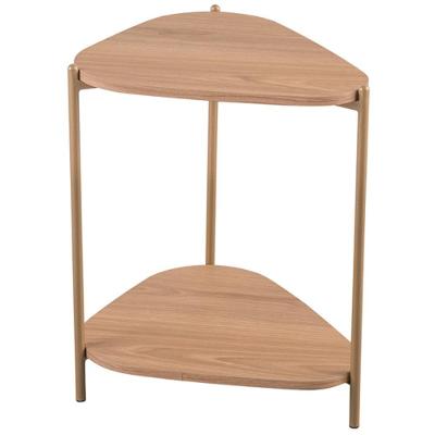 Mesa Lateral Para Sala De Estar Pés Metálicos Adek A03 Hanover Dourado - Lyam Decor