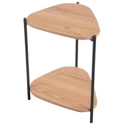 Mesa Lateral Para Sala De Estar Pés Metálicos Adek A03 Hanover Preto - Lyam Decor