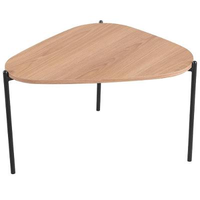 Mesa De Centro Para Sala De Estar Pés Metálicos Alta Adek A03 Hanover Preto - Lyam Decor