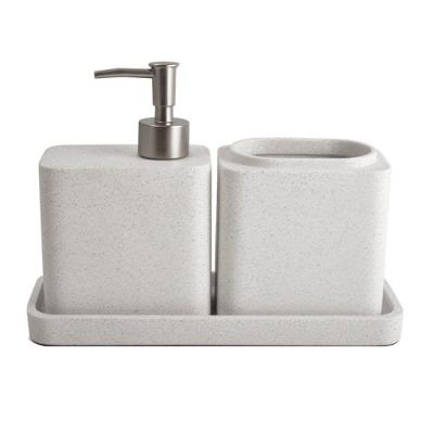 Conjunto Para Banheiro Em Poliresina Branco Com 3 Peças Mart