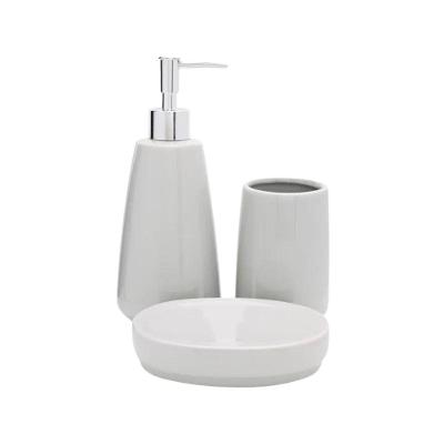 Conjunto Para Banheiro Em Cerâmica Pale Com 3 Peças Mimo Style Pale Grey