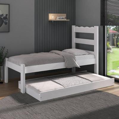 Bicama De Madeira Maciça Com Colchão Incluso Multimóveis Cr35258 Branco