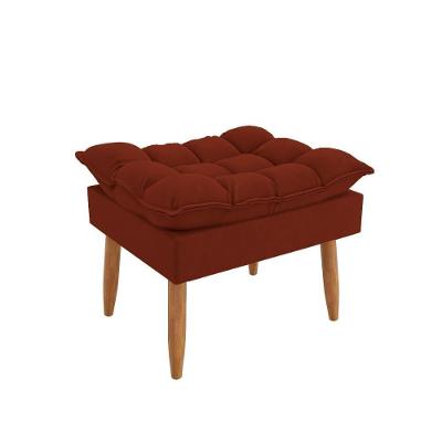 Puff Luxo Sofisticação Decorativa Para Sala Sofisticada Premium Terracota
