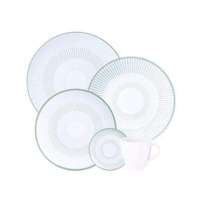 Aparelho De Jantar Tramontina Lineare Em Porcelana Decorada 20 Peças