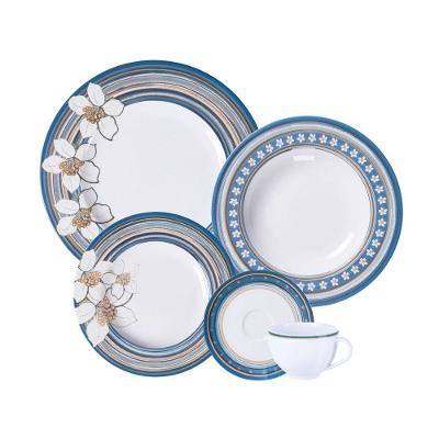 Aparelho De Jantar Tramontina Nix Em Porcelana Decorada 20 Peças