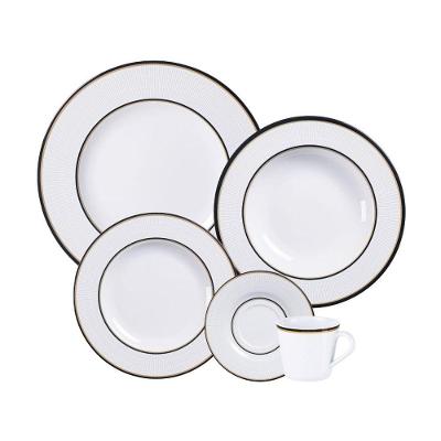 Aparelho De Jantar Tramontina Sienna Em Porcelana Decorada 20 Peças