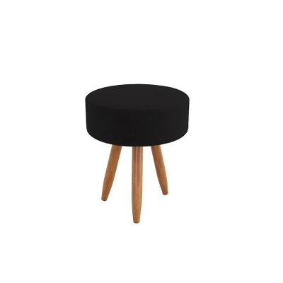 Puff Redondo Estilo E Elegância Sala Escritório Cozinha Preto