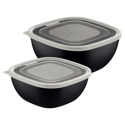 Jogo De Potes Tramontina Black Burger Em Polipropileno Preto 2 Peças