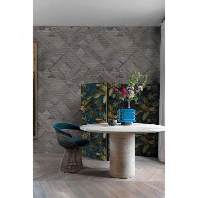 Papel De Parede Muse Geométrico Preto E Dourado A55401