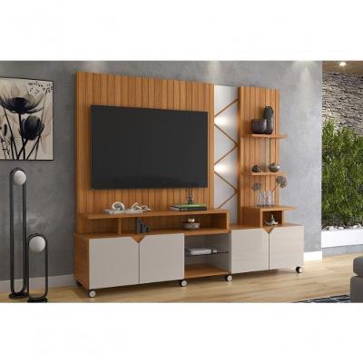 Home Belfast Frisado Painel Para Tvs Até 55'' 4 Portas Jequitiba-off White Perolizado