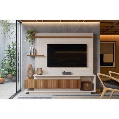 Home Antália Painel Para Tvs Até 65'' 2 Portas Off White Perolizado-jequitiba Ripado