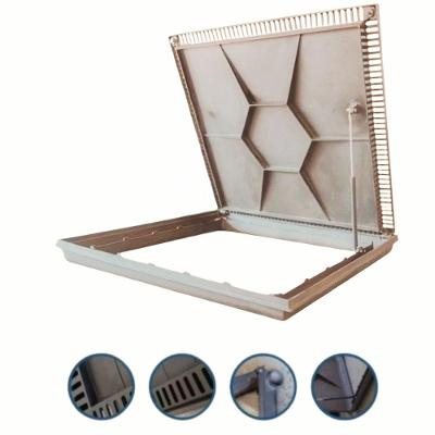 Tampão 80x80 Rebaixada Com Grelha Piscinas Tampa Casa Máquinas Piscina Bege Escuro