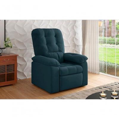 Poltrona Esmeralda Retrátil/reclinável Suede Petróleo - Xflex Sofás