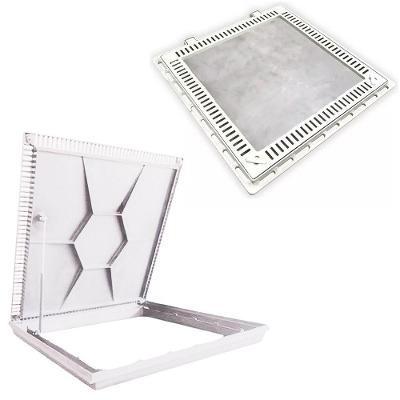 Tampa De Piscina Para Casa De Maquina Com Grelha Invisível 80x80cm Branco
