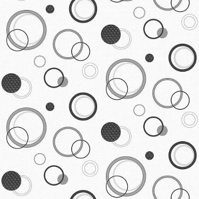 Papel De Parede Fiesta Modern Geométrico Círculos Preto 543341 Fiesta Modern 543341