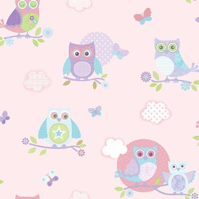 Papel De Parede Just 4 Kids Corujinhas G56036 - Rolo 10m X 0,52m