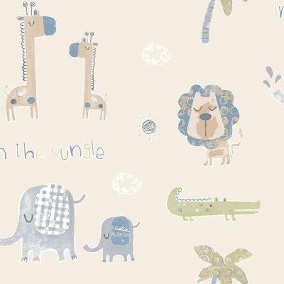 Papel De Parede Amigos Da Selva - G78378 Bege E Verde Tiny Tots 2 - G78378