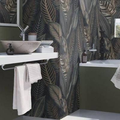Papel De Parede African Queen Iii Folhagem Azul E Dourado 751840