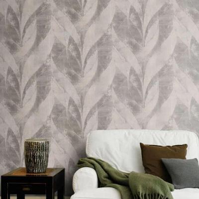 Papel De Parede Concrete Folhagem Cinza 520040