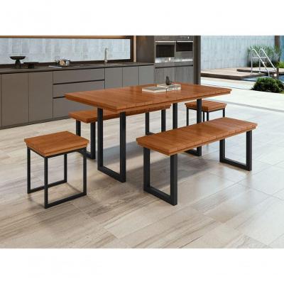 Conjunto Para área Gourmet 6 Lugares 1,60x0,90m - Capri - Paonanda Decor