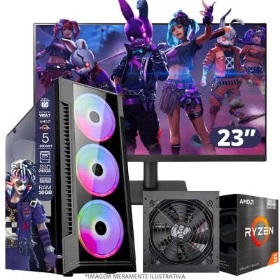 Pc Gamer Amd Ryzen 5 5600gt, 16gb Ram, Radeon Vega 7, Ssd 240gb, Fonte 550w Monitor 23" Led 75hz