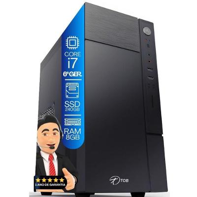 Computador Tob Intel Core I7 6ªgeração Memória 8gb Ssd 240gb Win10 Trial Desktop Pc Cpu
