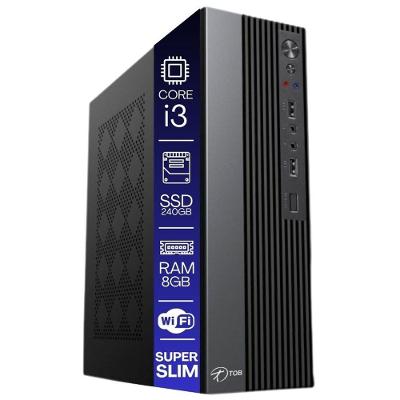 Computador Tob Slim Compacto Intel Core I3 Ssd 240gb Memória 8gb Rede Sem Fio Windows 10 Trial Desktop Pc Cpu