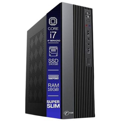 Computador Tob Slim Compacto 4ª Geração Intel Core I7 Ssd 240gb Memória 16gb Windows 10 Trial Desktop Pc Cpu