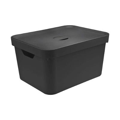 Caixa Organizadora Cube Preta 32 L Com Tampa 46 X 36 X 24,5 Cm Ou