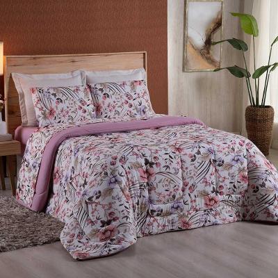Edredom King Dallas Soft Malha 100% Algodão Dupla Face 01 Peça - Jardim Rosa