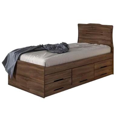 Cama Solteiro Multifuncional Júlia C- 5 Gavetas Cinamomo-off White - Conquista
