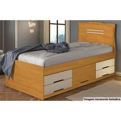 Cama Multifuncional Juvenil Júlia C- 5 Gavetas Cinamomo-off White - Conquista