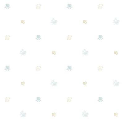 Papel De Parede Lullaby Pegadas Verde Malva 2284 - Rolo 10m X 0,53m