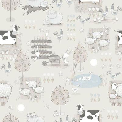 Papel De Parede Fazendinha G78375 Cinza Tiny Tots 2 - G78375