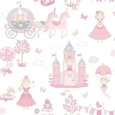 Papel De Parede Conto De Fadas - G78371 Rosa E Cinza Tiny Tots 2 - G78371