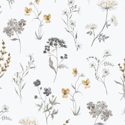 Papel De Parede Hana Floral Cinza 1901-2