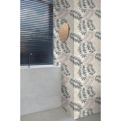 Papel De Parede Muse Folhagem Bege E Preto A56201