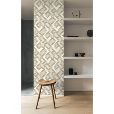 Papel De Parede Muse Geométrico Bege E Verde 177505