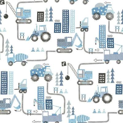 Papel De Parede De Construção - G78360 Azul Tiny Tots 2 - G78360