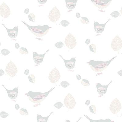 Papel De Parede Just 4 Kids Passarinhos G56540 - Rolo 10m X 0,52m