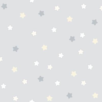 Papel De Parede Lullaby Estrelas Cinza 2253 - Rolo 10m X 0,53m