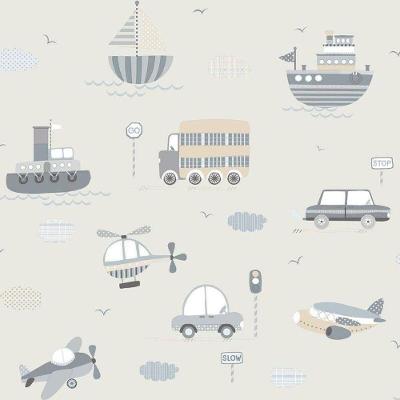 Papel De Parede De Transportes - G78417 Greige Tiny Tots 2 - G78417