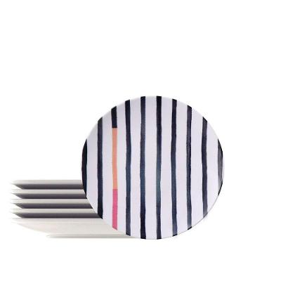 Kit Prato Sobremesa Tramontina Street Em Porcelana Decorada 21 Cm 06 Peças Tramontina
