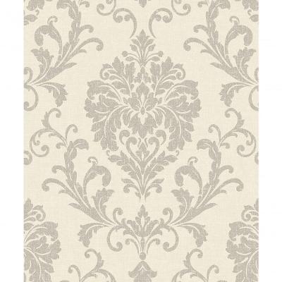 Papel De Parede Icon Damask Cinza Ic2001