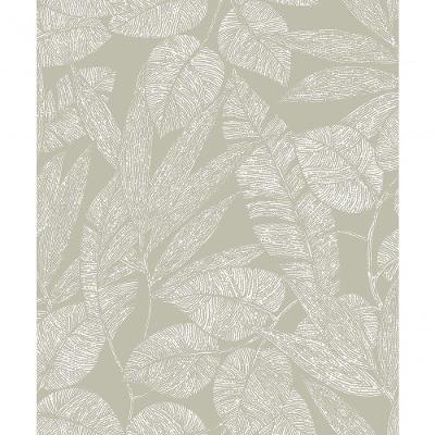 Papel De Parede Icon Folhagem Cinza A69501