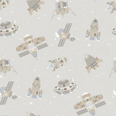 Papel De Parede Nave Espacial G78412 Greige E Gliter Tiny Tots 2 - G78412