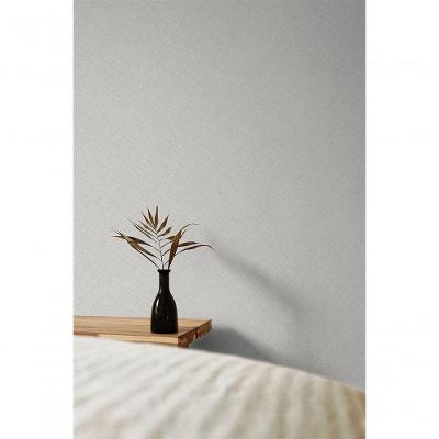 Papel De Parede Maison Aspecto Têxtil Cinza Mn1006