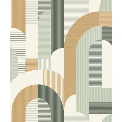 Papel De Parede Maison Geométrico Verde Mn3609