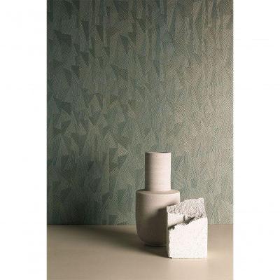 Papel De Parede Muse Geométrico Verde E Dourado Metalizado Mu3006