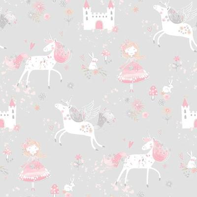 Papel De Parede Just 4 Kids Unicórnios G56525 - Rolo 10m X 0,52m